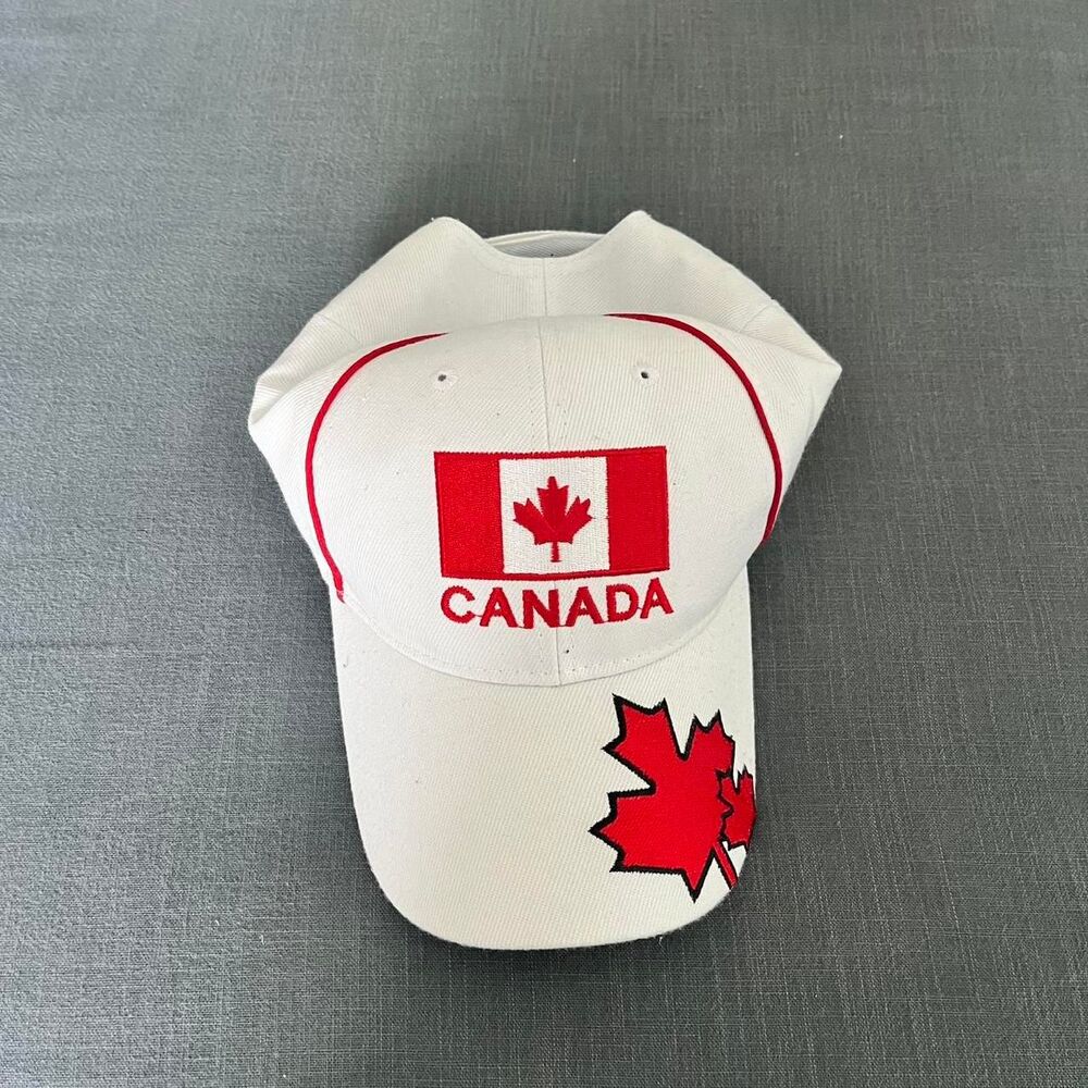 Unbranded Men's White and Red Hat